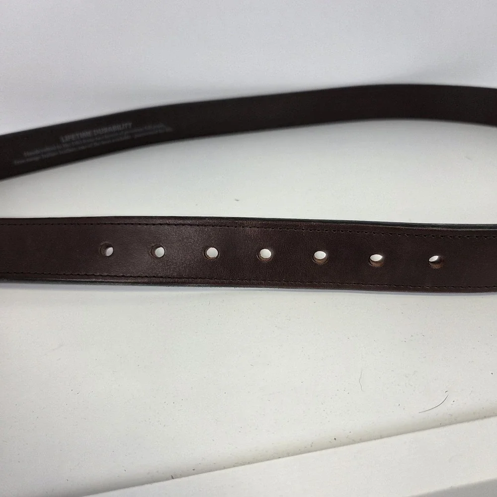 Duluth Trading Co Belt Mens 46 Brown Full Grain Leather Work Buckle Made In USA